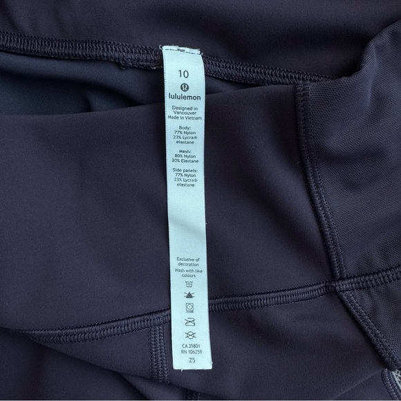 LULULEMON Power Lines Crop 21" Leggings | Cyber Dark Chrome | Purple Athletic 10 - Picture 4 of 6